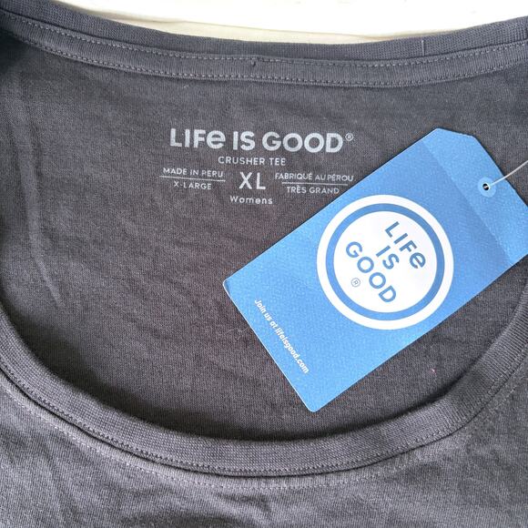 LIFE IS GOOD NWT Crusher Pumpkin Leaves Long Sleeve Tee in Dark Gray Size XL - Picture 6 of 9